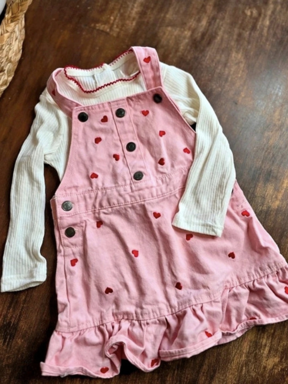 Walmart Baby Heart Print Dress Set 24M
